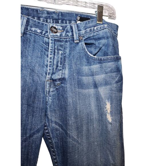 William Rast Blue Denim Distressed Straight Jeans Size‎ 29 - Picture 3 of 12